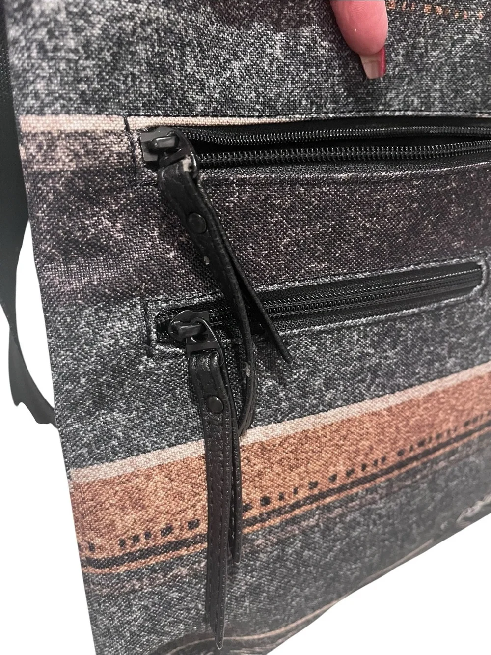 Dakine Charcoal and Rust Striped Crossbody Bag